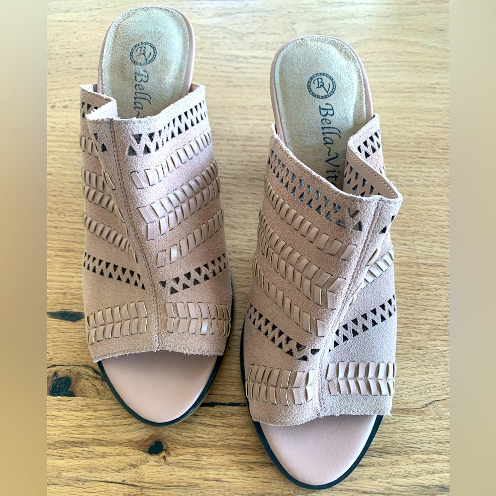Bella Vita Koraline Suede Leather Slide Sandal Open‎ Toe Mule Women’s Shoe 7 pre